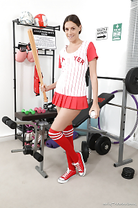 Natural Beauty, Smiling Face, And Seemingly-cute Appeal, Becky X Shows Off Her Sporty Body Clothed In Baseball Uniform