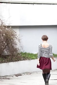 Hirsute Lady Pisses In The Mid Of A Path