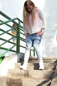 Ginger Is Desperate To Piss While Outside