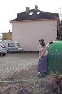 Flexibility Is Key In This Outdoor Pissing Action