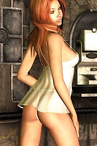 Gallant Red-haired In Her White Undie