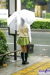 Asian Hoodrat Cloths The Part Of A College Girl And Makes Clean Up The Schoolroom